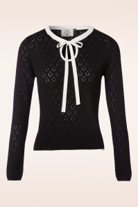 Banned Retro - First Love gebreide top in zwart