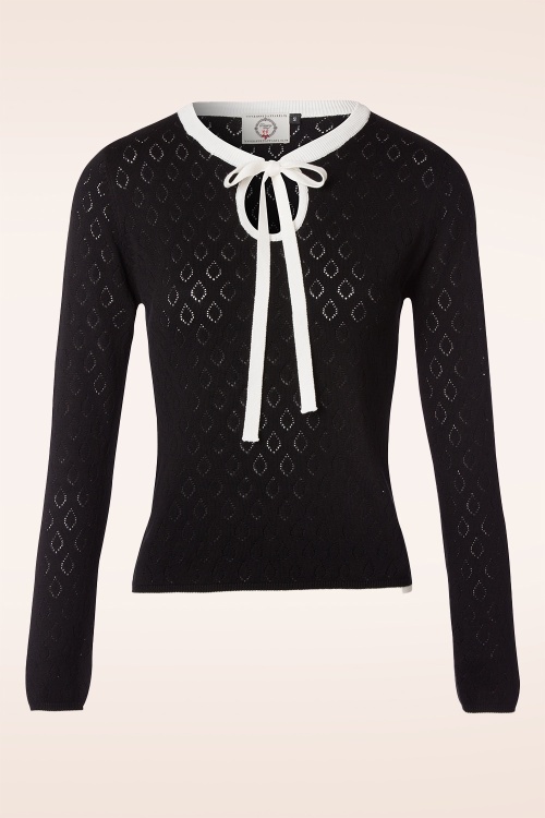 Banned Retro - First Love gebreide top in zwart