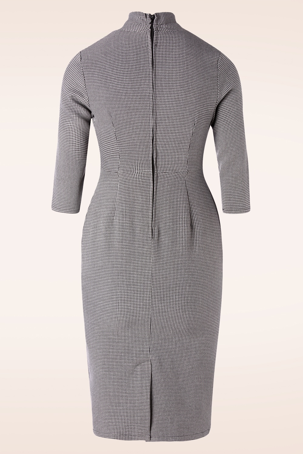 Banned Retro - Betty Means zakelijke penciljurk in grijs pied-de-poule-motief 4