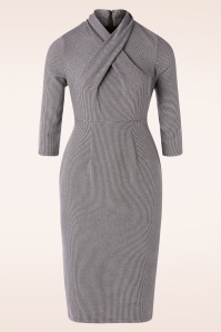 Banned Retro - Betty Means zakelijke penciljurk in grijs pied-de-poule-motief 2