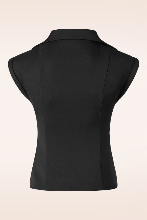 Banned Retro - Dream Master blouse met korte mouwen in zwart 2