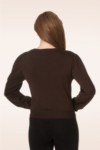 Banned Retro - Little Luxury cardigan in bruin 2