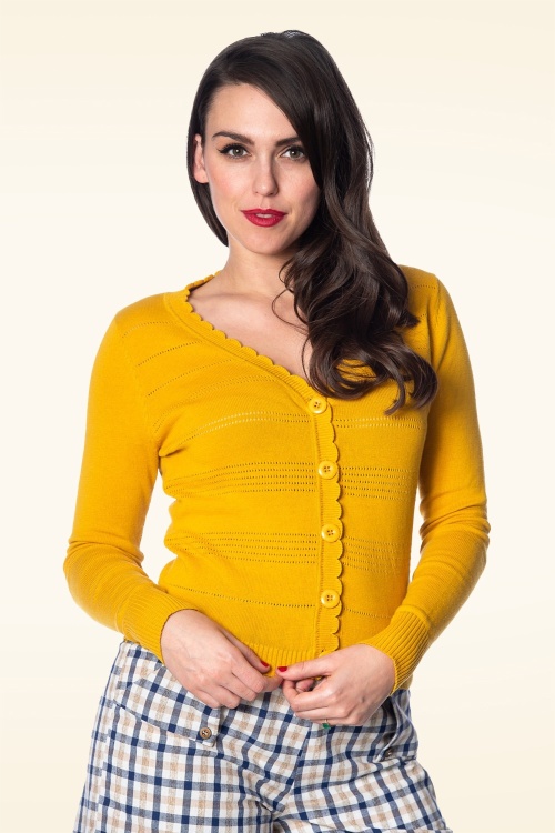 Banned Retro - Little Luxury cardigan in marineblauw