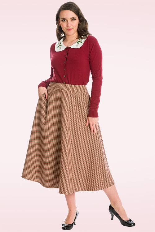 Banned Retro - Happy Holly Cardigan in bordeaux 3