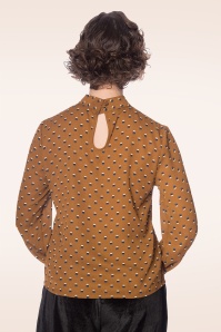 Banned Retro - Box Spot blouse in bruin 2