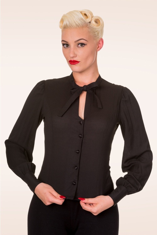 Banned Retro - Bright Side Blouse in zwart