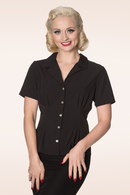 Banned Retro - Roselle Blouse in zwart