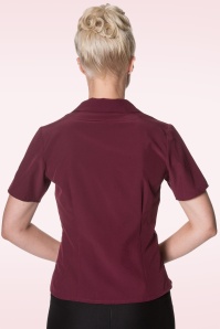 Banned Retro - Roselle Blouse in Bordeaux Rood 2