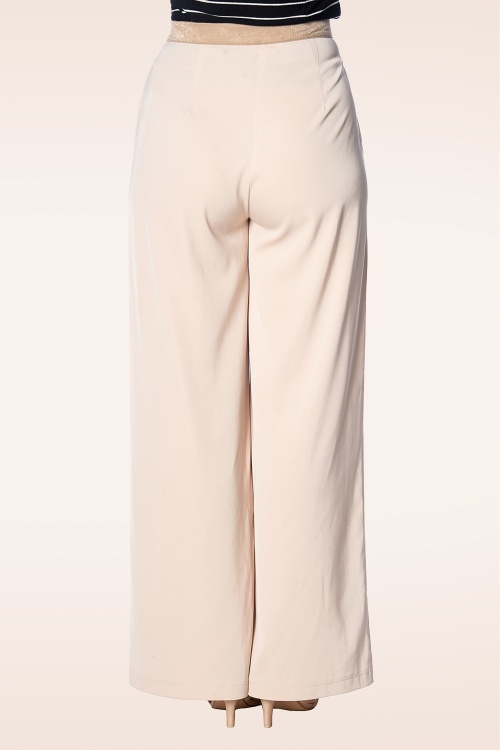 Banned Retro - On The Nile Palazzo-broek in crème 3