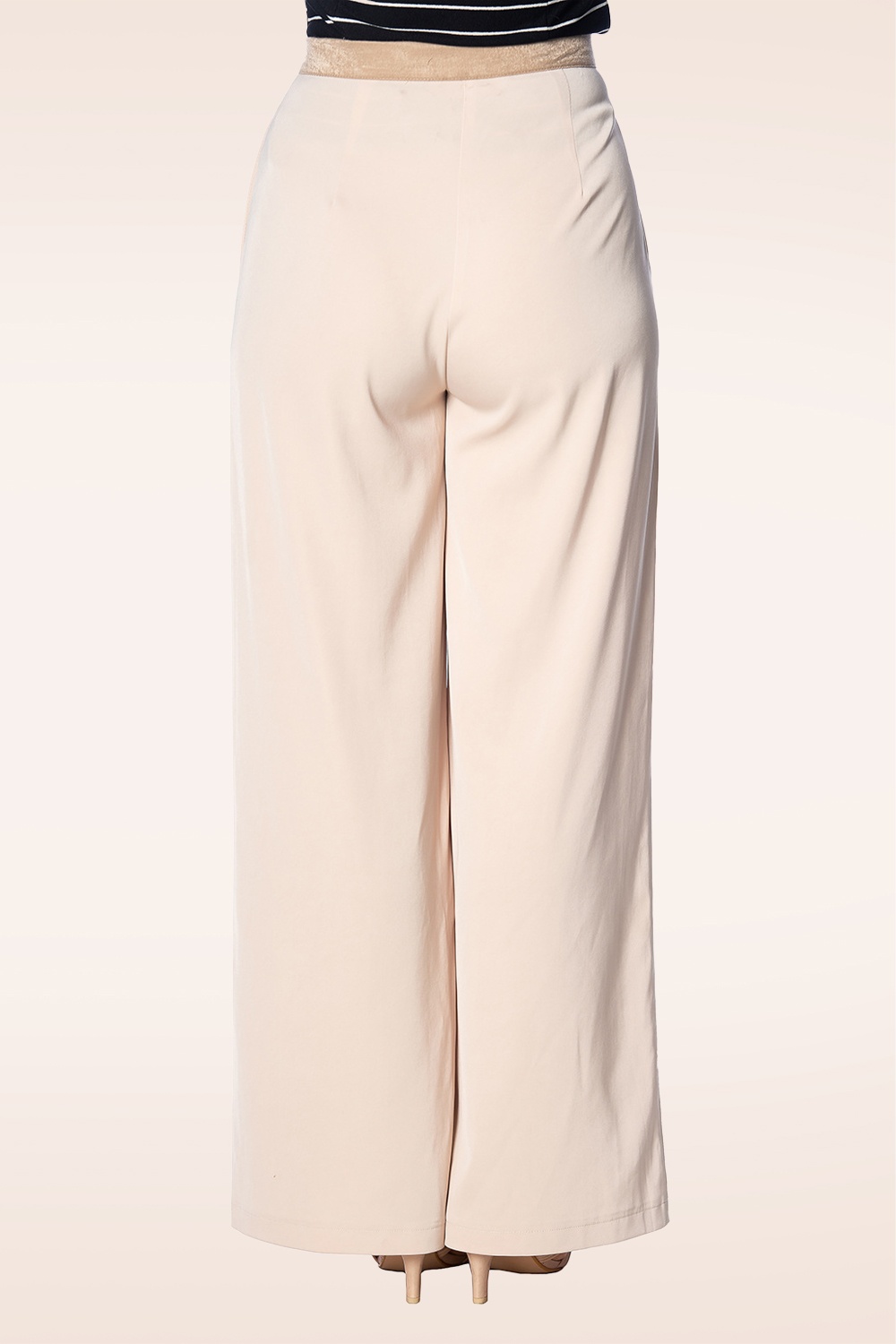 Banned Retro - On The Nile Palazzo-broek in crème 3