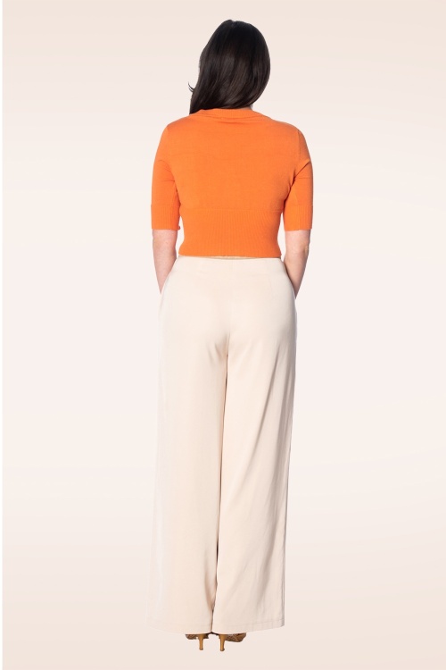 Banned Retro - On The Nile Palazzo-broek in crème 2