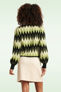 Smashed Lemon - Katie gebreide trui in zand en legergroen 3