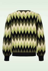 Smashed Lemon - Katie gebreide trui in zand en legergroen 4