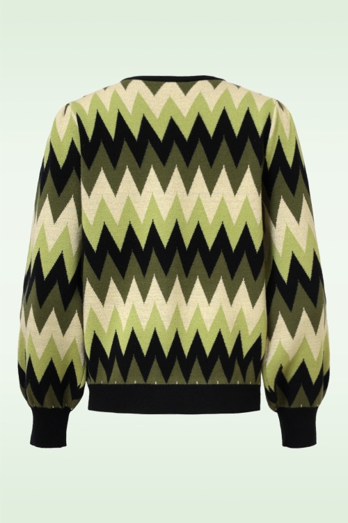 Smashed Lemon - Katie gebreide trui in zand en legergroen 4