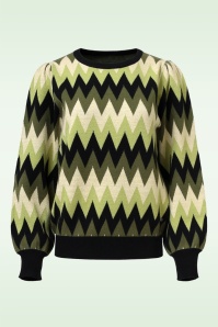 Smashed Lemon - Katie gebreide trui in zand en legergroen 2