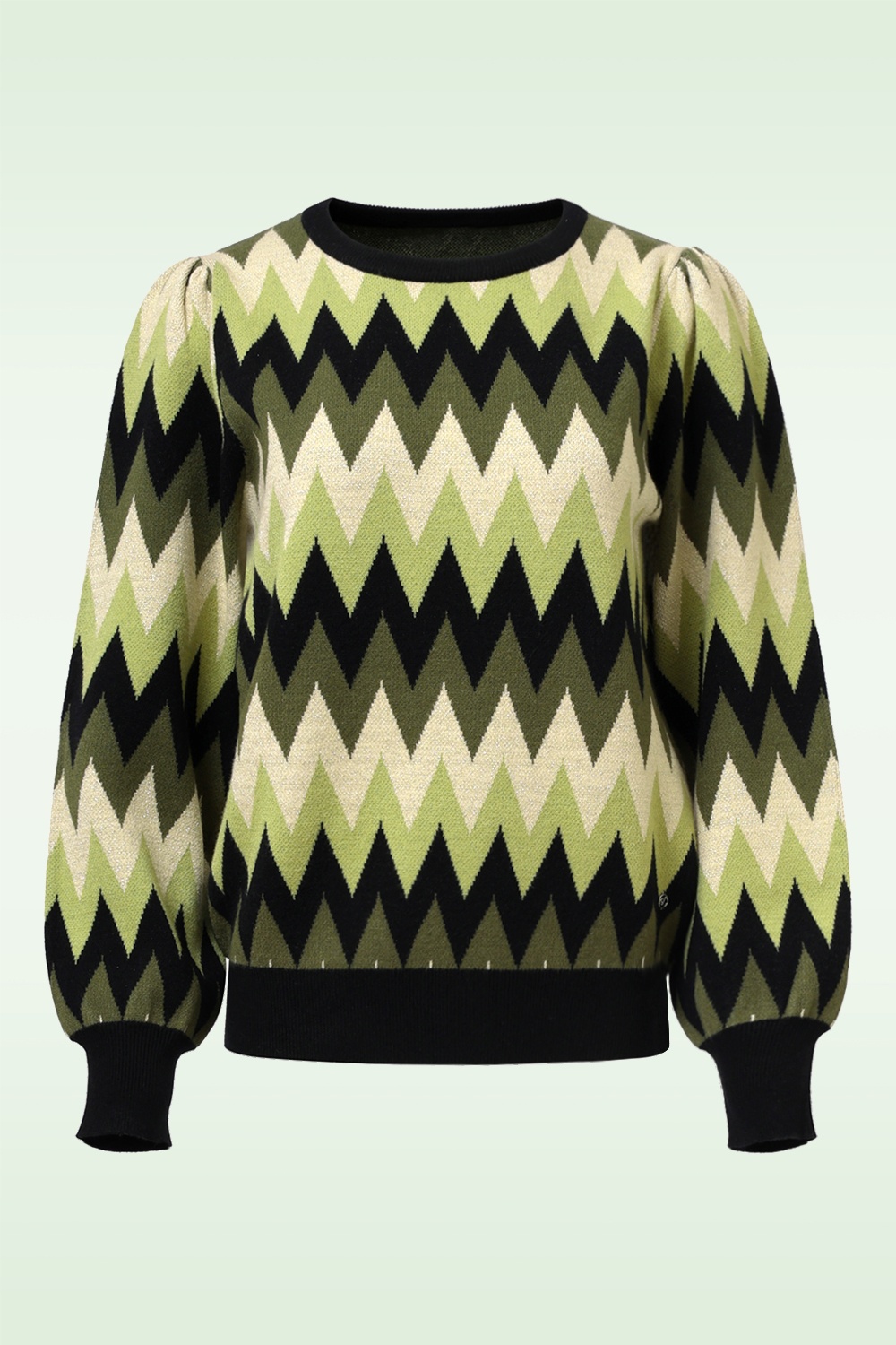 Smashed Lemon - Katie gebreide trui in zand en legergroen 2