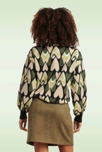 Smashed Lemon - Holly Hearts trui in zwart en groen 4