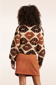 Smashed Lemon - Holly Lips trui in bruin 4