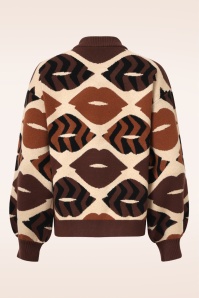 Smashed Lemon - Holly Lips trui in bruin 5