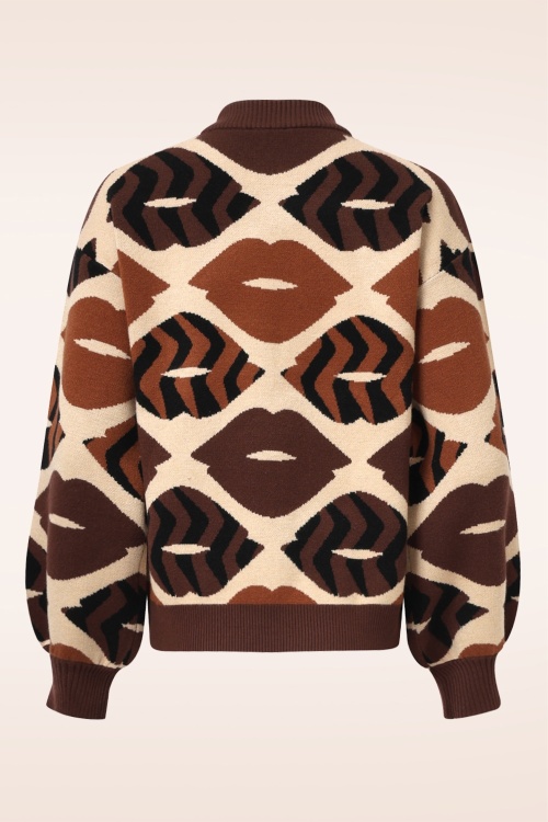 Smashed Lemon - Holly Lips trui in bruin 5