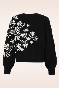 Smashed Lemon - Jazzie Floral trui in zwart 4