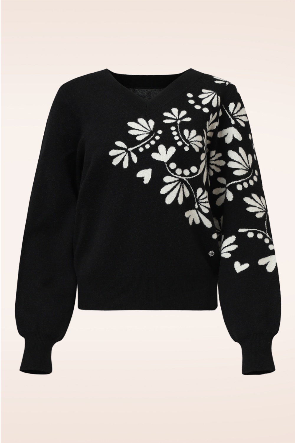 Smashed Lemon - Jazzie Floral trui in zwart 2