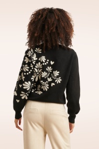 Smashed Lemon - Jazzie Floral trui in zwart 3
