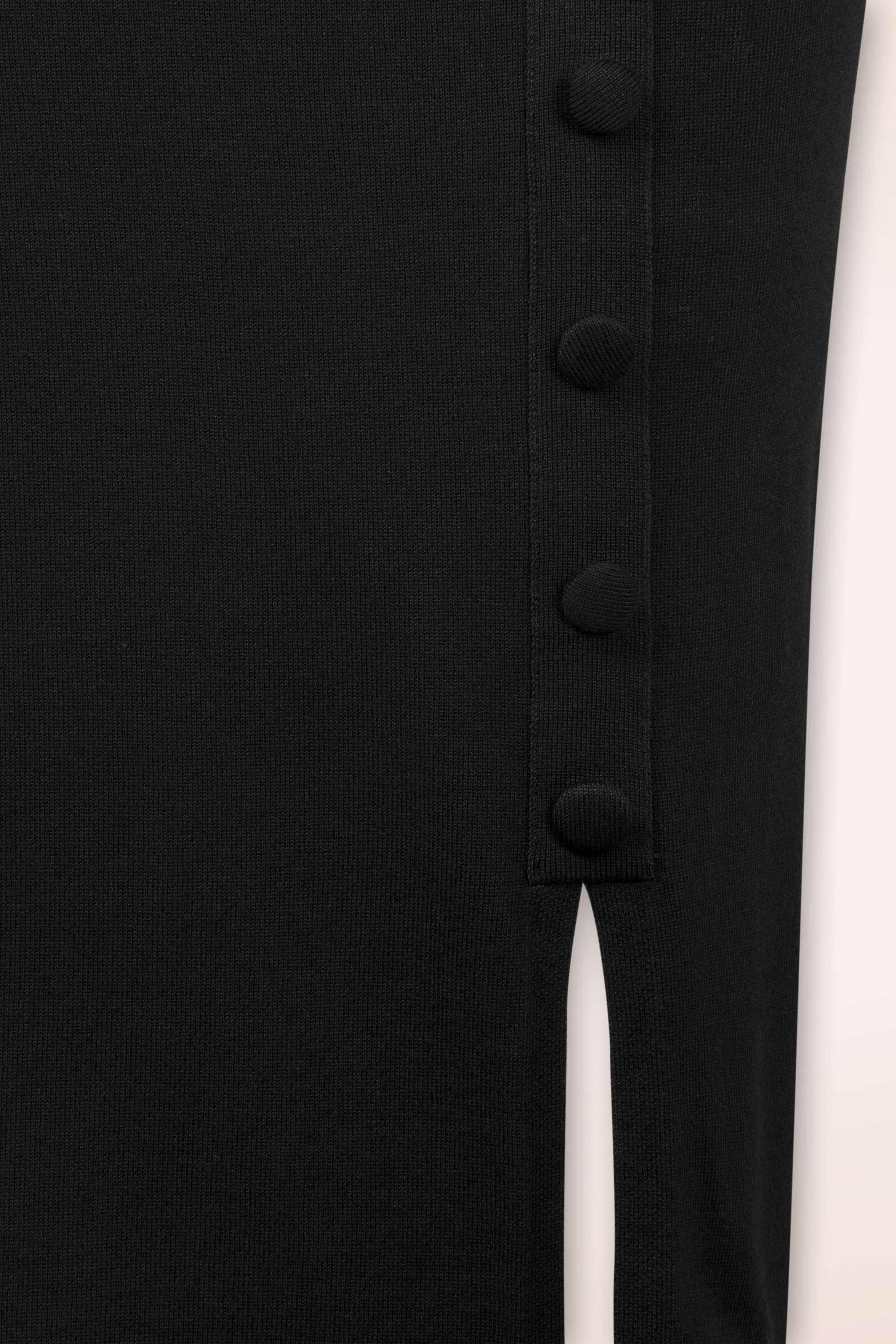 Smashed Lemon - Nela gebreide maxi jurk in zwart 3