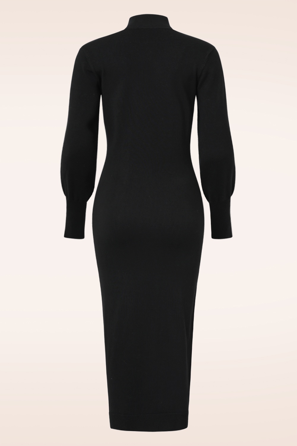Smashed Lemon - Nela gebreide maxi jurk in zwart 5