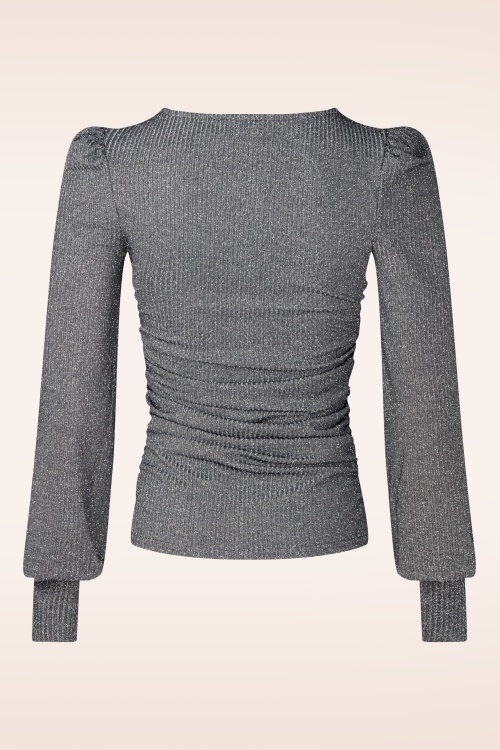 Vintage Chic for Topvintage - Topvintage Exclusive ~ Midnight Glitz top in zilver 3