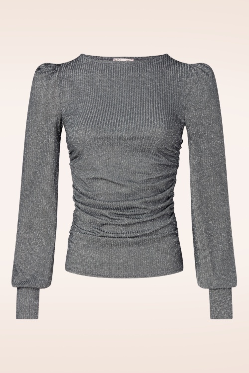 Vintage Chic for Topvintage - Topvintage Exclusive ~ Midnight Glitz top in zilver