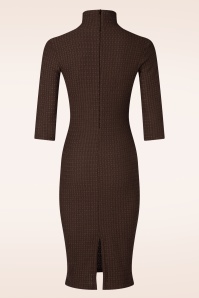 Vintage Chic for Topvintage - Topvintage Exclusive ~ Josie pencil jurk in chocolade 3