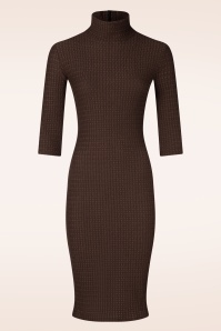 Vintage Chic for Topvintage - Topvintage Exclusive ~ Josie pencil jurk in chocolade