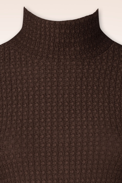 Vintage Chic for Topvintage - Topvintage Exclusive ~ Josie pencil jurk in chocolade 2