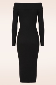Glamorous - Serena gebreide midi jurk in zwart 6