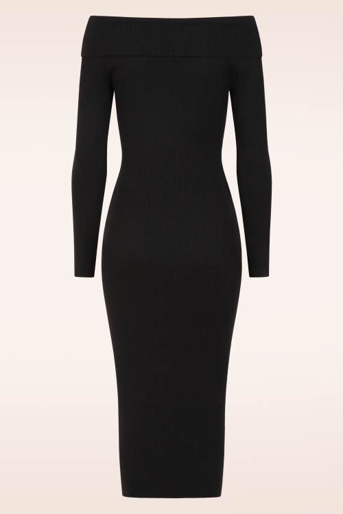 Glamorous - Serena gebreide midi jurk in zwart 6