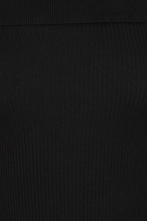 Glamorous - Serena gebreide midi jurk in zwart 5