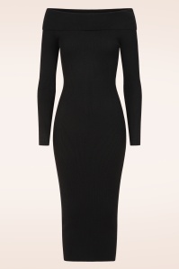 Glamorous - Serena gebreide midi jurk in zwart 2