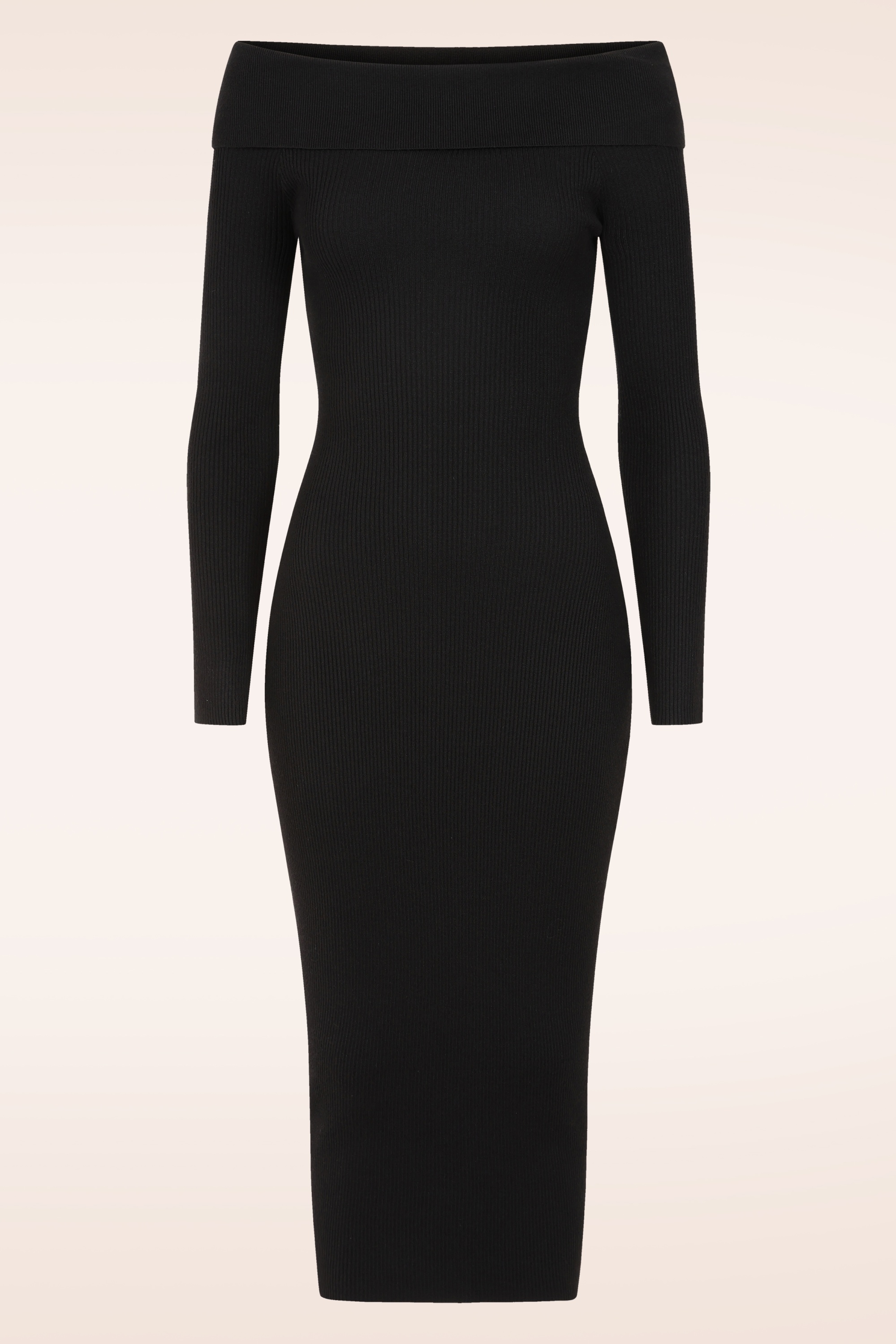 Glamorous - Serena gebreide midi jurk in zwart 2