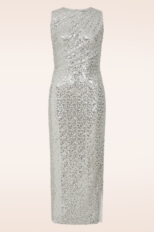 Glamorous - Moonlight Glam maxi jurk in zilver 2