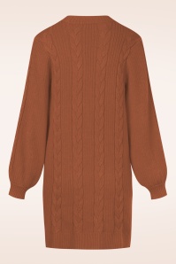 Smashed Lemon - Kim gebreide jurk in cognac 5