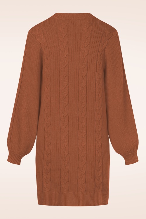 Smashed Lemon - Kim gebreide jurk in cognac 5