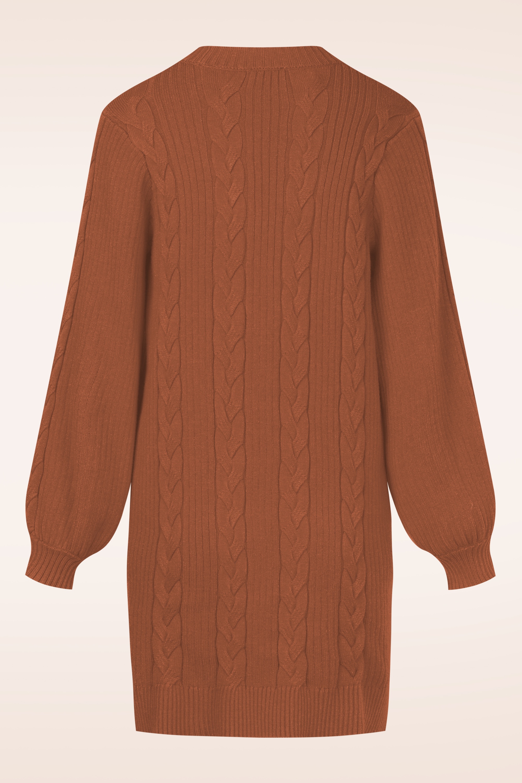 Smashed Lemon - Kim gebreide jurk in cognac 5