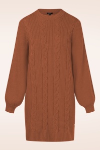 Smashed Lemon - Kim gebreide jurk in cognac 2