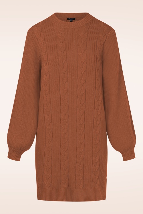Smashed Lemon - Kim gebreide jurk in cognac 2