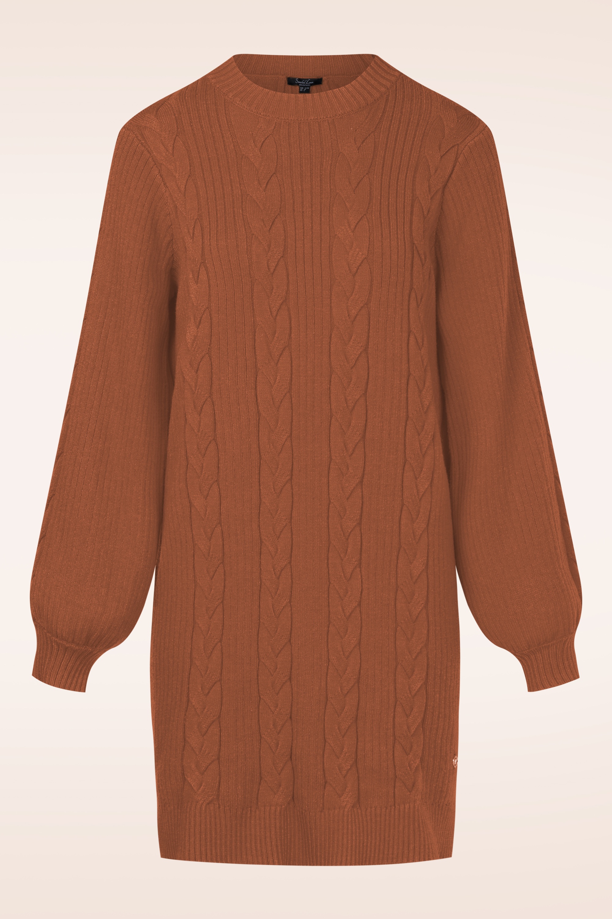 Smashed Lemon - Kim gebreide jurk in cognac 2