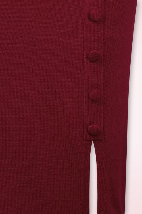 Smashed Lemon - Nela Maxi gebreide jurk in bordeauxrood 6