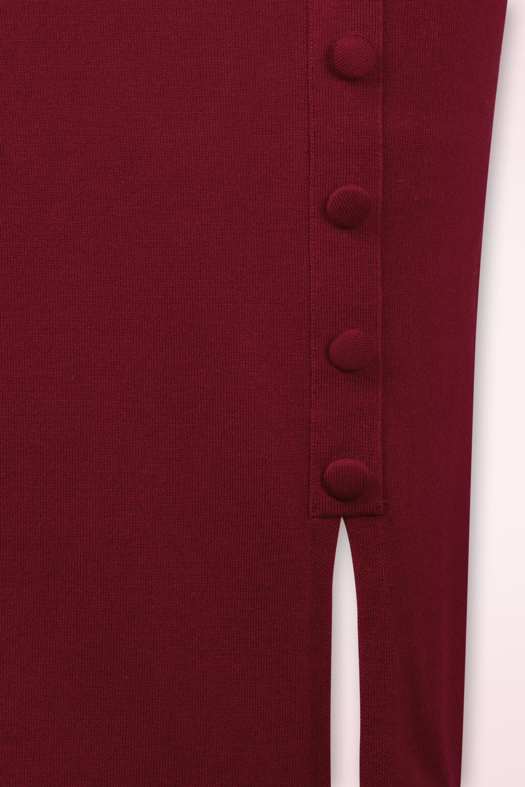 Smashed Lemon - Nela Maxi gebreide jurk in bordeauxrood 6