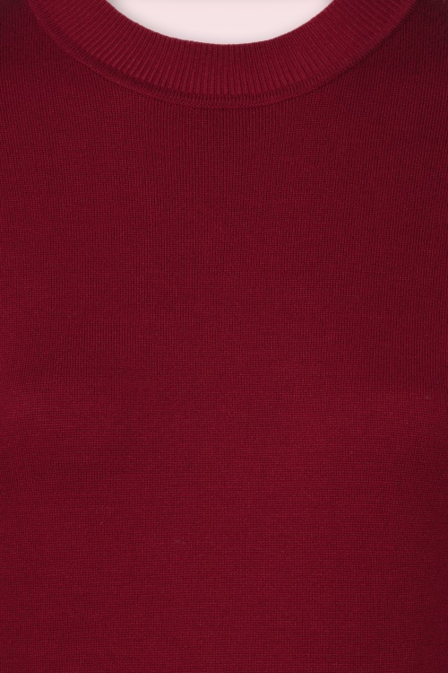 Smashed Lemon - Nela Maxi gebreide jurk in bordeauxrood 4