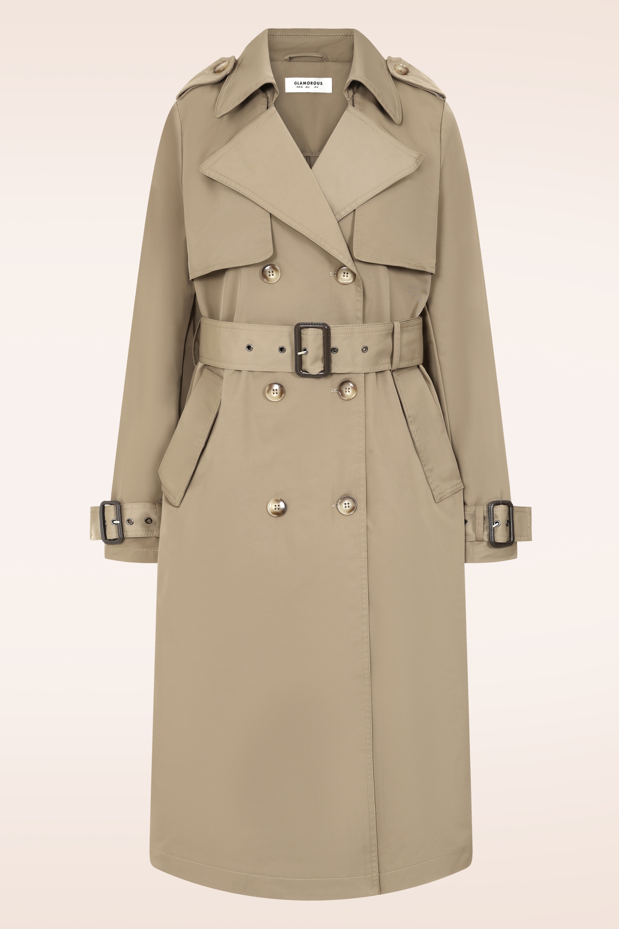 Glamorous - Soft Command trenchcoat in donker taupe